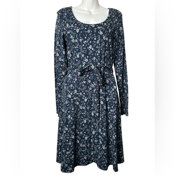 Pact Dresses & Skirts - PACT fit and flare party midi dress organic cotton blue print